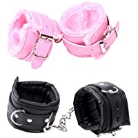 Los mejores  - Milisten 2 Pares de Esposas de Cuero Suave Cosplay de Sujeción de Muñeca Ajustable (Rojo + Negro)